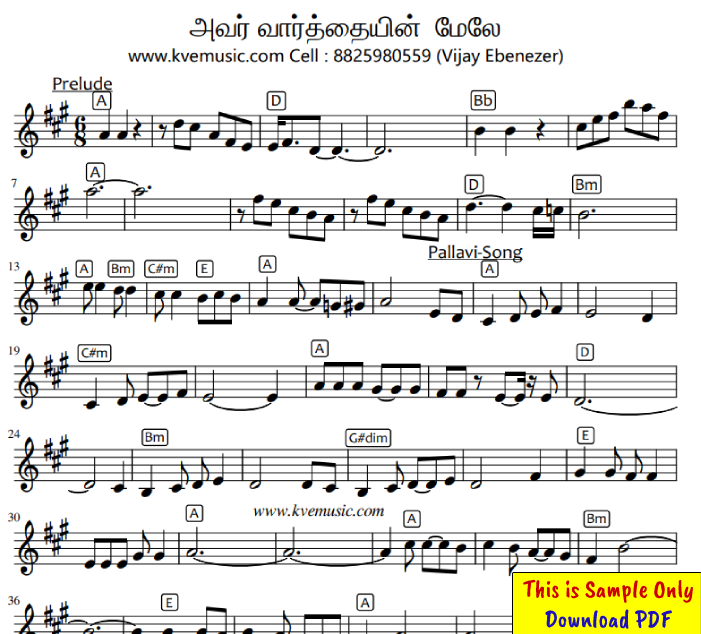 Avar Tholgalin Mele Naan Sarndhirupathal Notation Sheet Music PDF